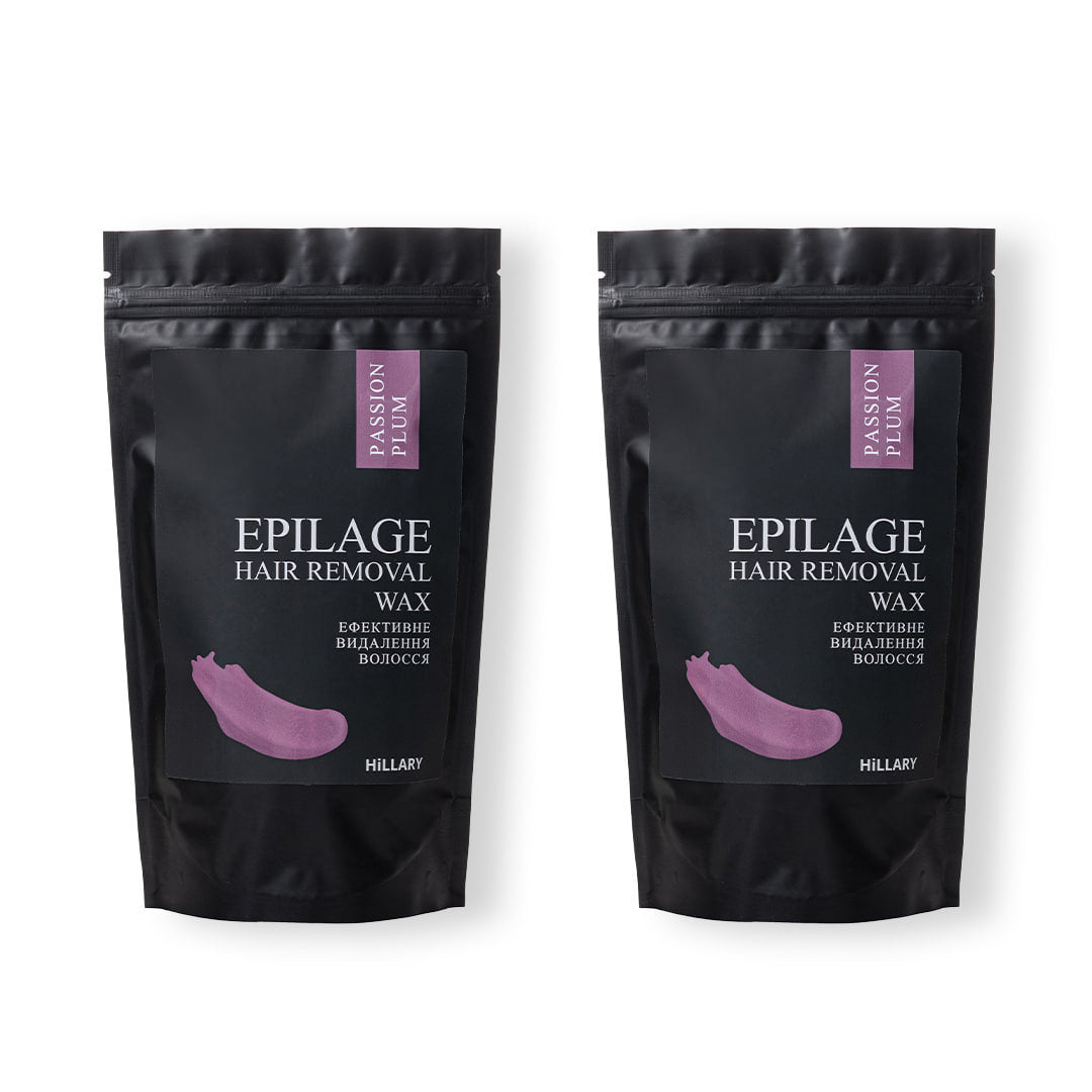 Wosk do depilacji w granulkach Hillary Epilage Passion Plum (2 szt.)