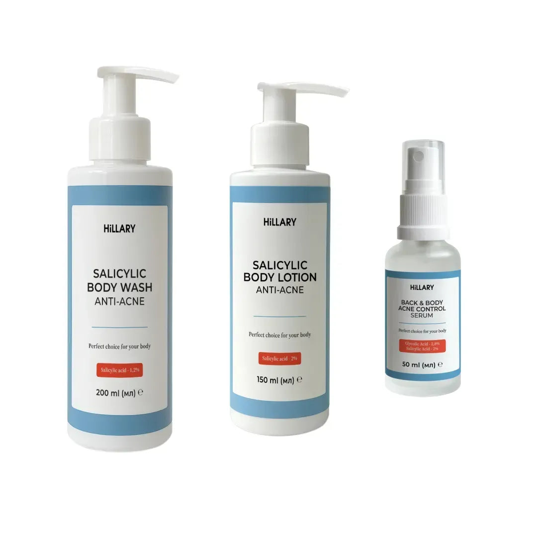 Kompleks potrójnego uderzenia przeciw trądzikowi na ciele z kwasem salicylowym Hillary Triple-Action Body Acne Control Complex