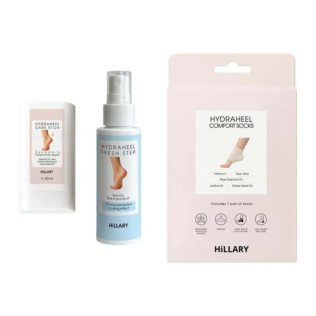 Zestaw na popękane pięty z rozmarynem i rumiankiem Hillary HydraHeel Repair & Comfort Set