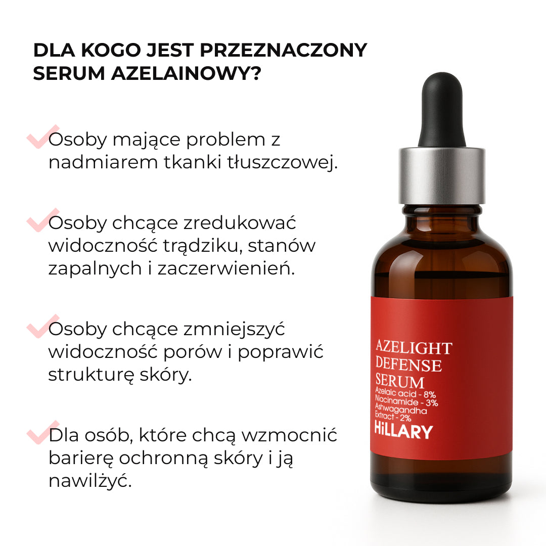 Rozjaśniające serum z kwasem azelainowym Hillary Azelight Defense Serum, 30 ml