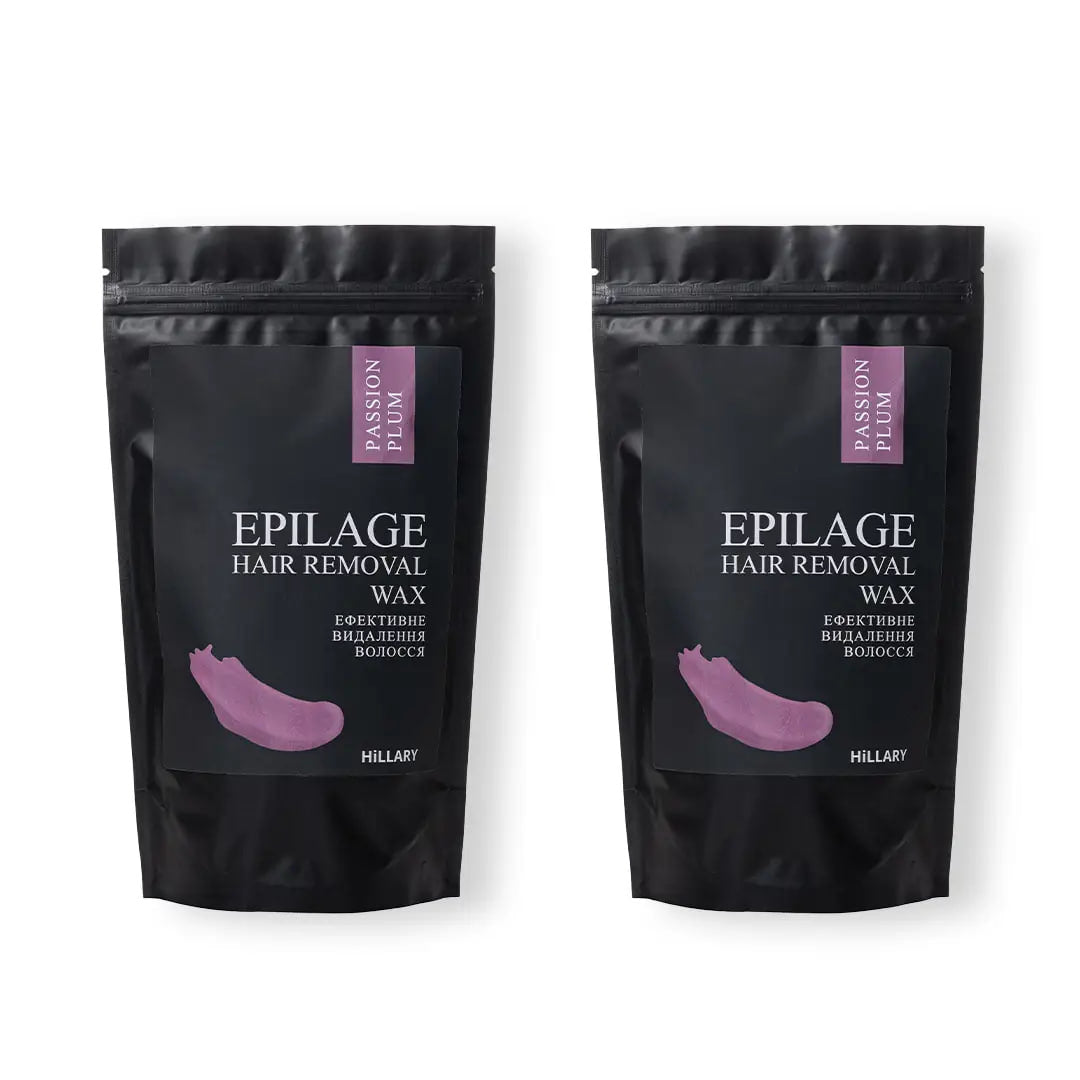 Wosk do depilacji w granulkach Hillary Epilage Passion Plum 200 g (2 op.)