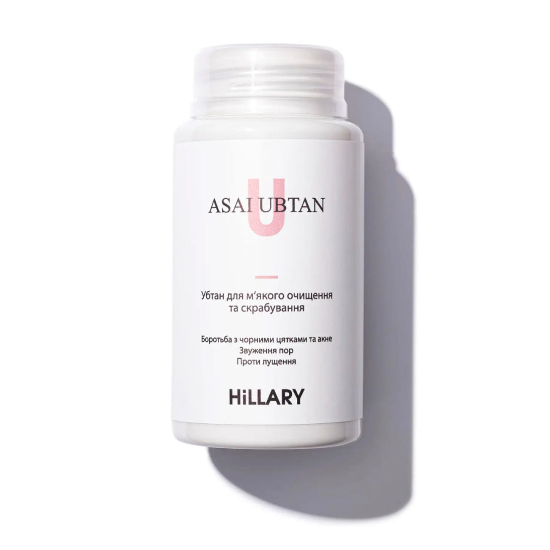 Hillary ASAI UBTAN do oczyszczania i peelingu, 100 ml + Naturalny olejek jojoba do twarzy i włosów Hillary JOJOBA OIL, 30 ml