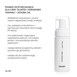 Pianka oczyszczająca do skóry tłustej i mieszanej Hillary Cleansing Foam Tamanu + Jojoba oil, 150 ml